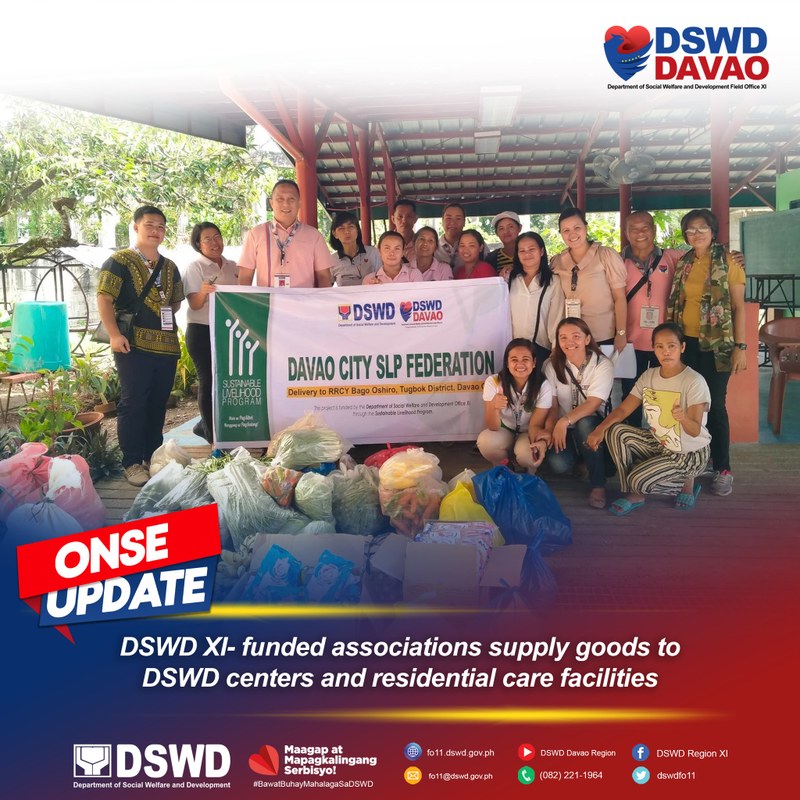 DSWD XI FUNDED ASSOCIATIONS SUPPLY GOODS TO ITS CENTERS AND RESIDENTIAL CARE FACILITIES