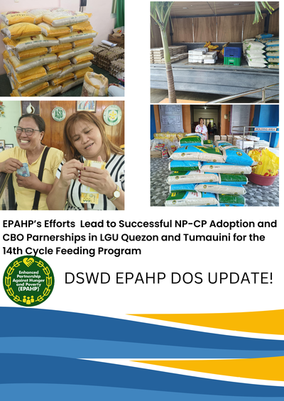 EPAHP's Efforts Lead to Successful NPCP Adoption and CBO Partnerships in LGU Quezon and Tumauini for the 14th Cycle Feeding Program