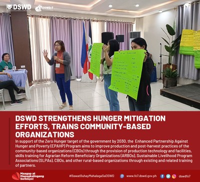 DSWD Strengthens Hunger Mitigation Efforts, Trains Community-Based Organizations